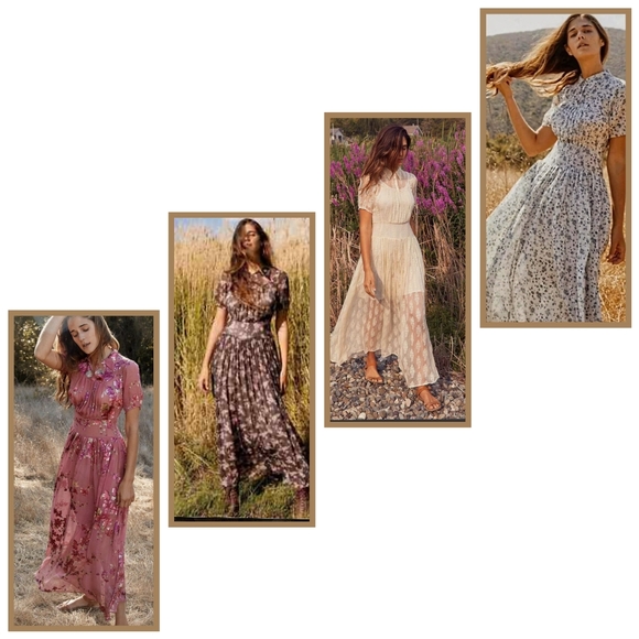 Christy Dawn Winslet Dress Jasmine Rye Brown Cream Floral Print 100% Silk Size S - Picture 10 of 15